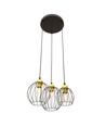 Nando 3PREM Sort/Gull pendellampe - Ø24 cm, E27, 230V, uten lyskilde
