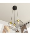 Nando 3PREM Sort/Gull pendellampe - Ø24 cm, E27, 230V, uten lyskilde