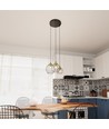 Nando 3PREM Sort/Gull pendellampe - Ø24 cm, E27, 230V, uten lyskilde