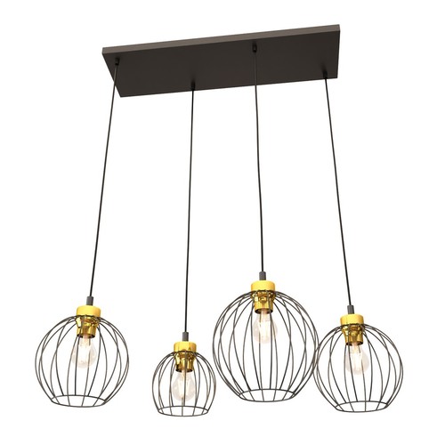 Nando 4 Sort/Gull pendellampe - Ø24 cm, E27, 230V, uten lyskilde