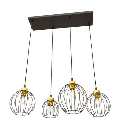 Nando 4 Sort/Gull pendellampe - Ø24 cm, E27, 230V, uten lyskilde