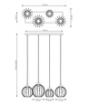 Nando 4 Sort/Gull pendellampe - Ø24 cm, E27, 230V, uten lyskilde