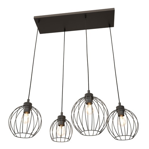 Nando 4 Sort pendellampe - Ø24 cm, E27, 230V, uten lyskilde
