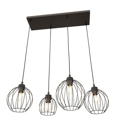 Nando 4 Sort pendellampe - Ø24 cm, E27, 230V, uten lyskilde