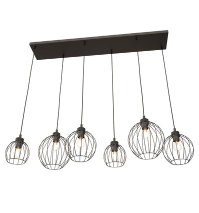 Nando 6 Svart pendellampe - Ø24 cm, E27, 230V, uten lyskilde