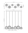 Nando 6 Svart pendellampe - Ø24 cm, E27, 230V, uten lyskilde