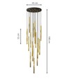 Selter 17 Premium Gull pendellampe - Ø2 cm, G9, 230V, uten lyskilde