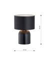 Aspen LN1 Svart/Hvit bordlampe - Ø25 cm, E27, 230V, uten lyskilde