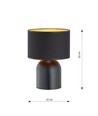 Aspen LN1 Sort/Gull bordlampe - Ø25 cm, E27, 230V, uten lyspære