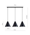 Rebel 3 Sort/Hvit pendellampe - Ø23.5 cm, E27, 230V, uten lyskilde