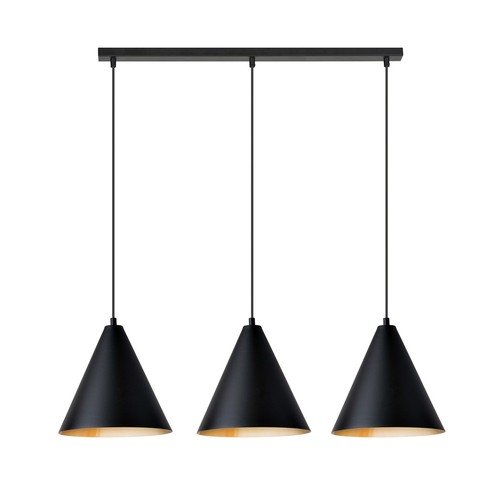 Rebel 3 Sort/Gull pendellampe - Ø23,5 cm, E27, 230V, uten lyskilde