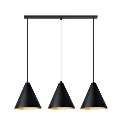 Rebel 3 Sort/Gull pendellampe - Ø23,5 cm, E27, 230V, uten lyskilde