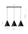 Rebel 3 Sort/Gull pendellampe - Ø23,5 cm, E27, 230V, uten lyskilde