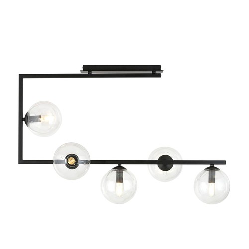 Soma 5 Sort/Transparent taklampe - Ø14 cm, E14, 230V, uten lyspære