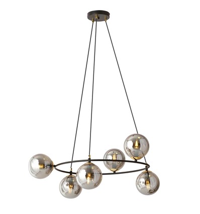 Azura 6 Sort/Grafit pendellampe - Ø14 cm, E14, 230V, uten lyskilde