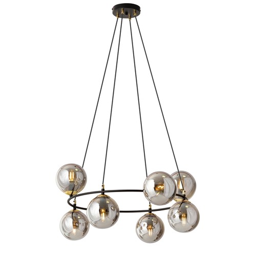 Azura 8 Sort/Grafitt pendellampe - Ø14 cm, E14, 230V, uten lyskilde