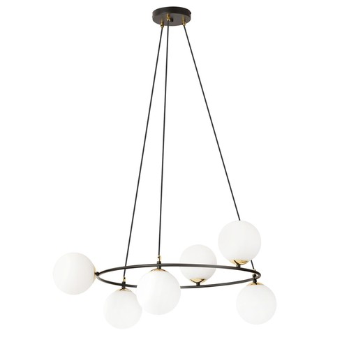 Azura 6 Sort/Opal pendellampe - Ø14 cm, E14, 230V, uten lyskilde