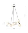 Azura 6 Sort/Opal pendellampe - Ø14 cm, E14, 230V, uten lyskilde
