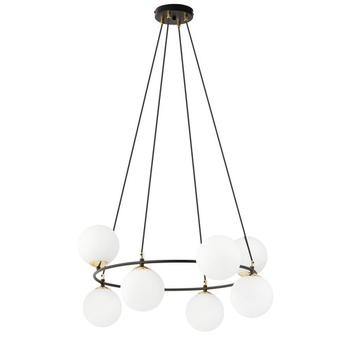 Azura 8 Sort/Opal pendellampe - Ø14 cm, E14, 230V, uten lyskilde