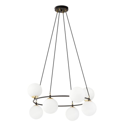 Azura 8 Sort/Opal pendellampe - Ø14 cm, E14, 230V, uten lyskilde