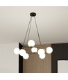 Azura 8 Sort/Opal pendellampe - Ø14 cm, E14, 230V, uten lyskilde