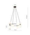 Azura 8 Sort/Opal pendellampe - Ø14 cm, E14, 230V, uten lyskilde