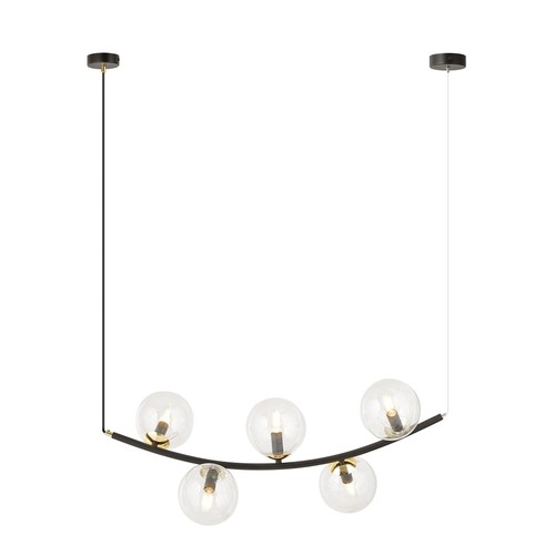 Ritz 5 Sort/Transparent pendellampe - Ø14 cm, E14, 230V, uten lyskilde