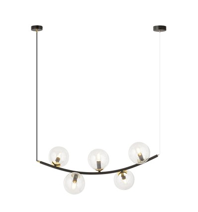 Ritz 5 Sort/Transparent pendellampe - Ø14 cm, E14, 230V, uten lyskilde