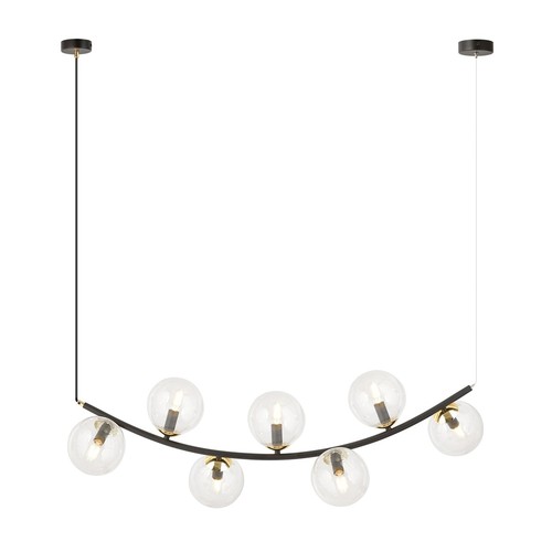 Ritz 7 Sort/Transparent pendellampe - Ø14 cm, E14, 230V, uten lyskilde