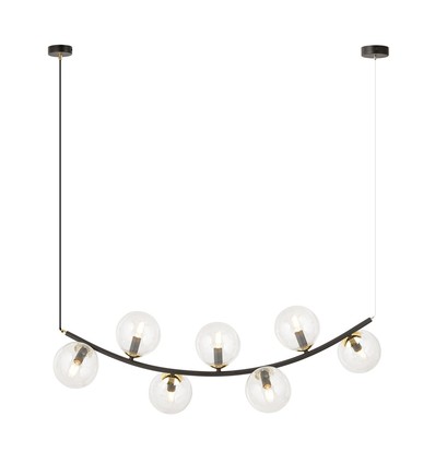 Ritz 7 Sort/Transparent pendellampe - Ø14 cm, E14, 230V, uten lyskilde