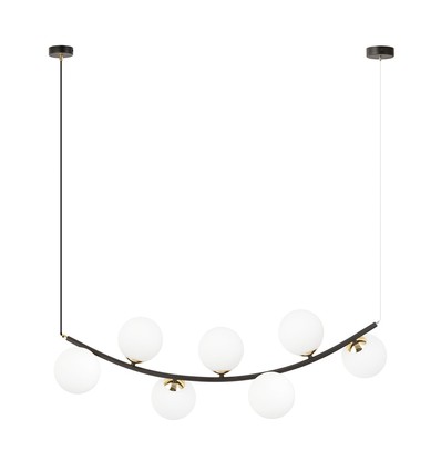 Ritz 7 Sort/Opal pendellampe - Ø14 cm, E14, 230V, uten lyskilde
