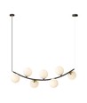 Ritz 7 Sort/Opal pendellampe - Ø14 cm, E14, 230V, uten lyskilde