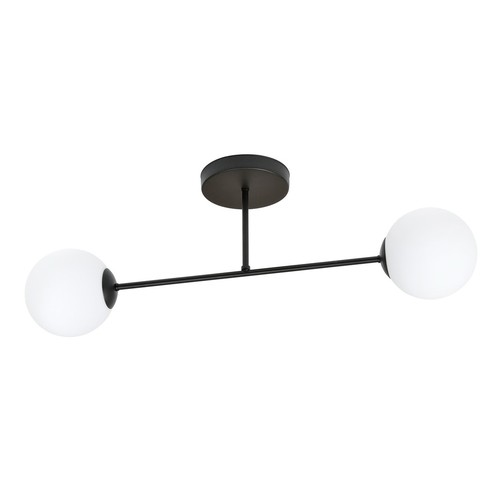 Roma 2 Sort/Opal taklampe - Ø14 cm, E14, 230V, uten lyspære