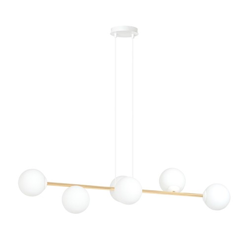 Gravity 6 Hvit/Gull pendellampe - Ø14 cm, E14, 230V, uten lyskilde
