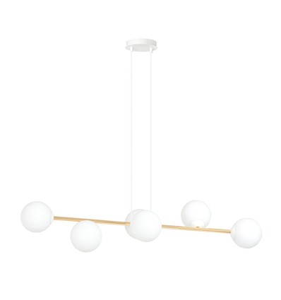 Gravity 6 Hvit/Gull pendellampe - Ø14 cm, E14, 230V, uten lyskilde
