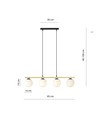 Alora 4 Sort/Opal pendellampe - Ø14 cm, E14, 230V, uten lyskilde