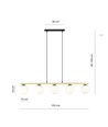 Allora 5 Sort/Opal pendellampe - Ø14 cm, E14, 230V, uten lyskilde