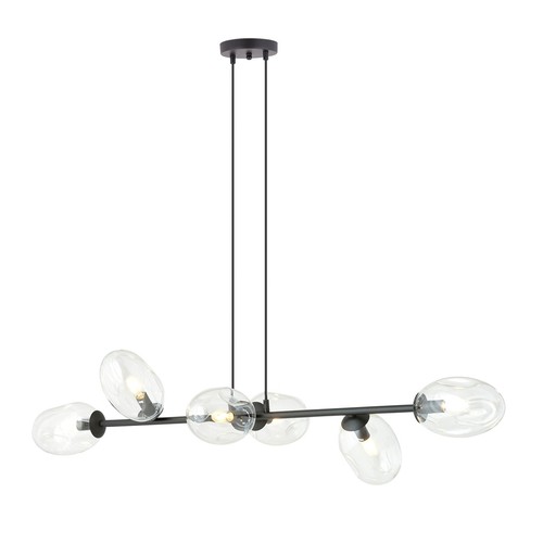 Pandora 6 Sort/Transparent pendellampe - Ø12 cm, E14, 230V, uten lyskilde