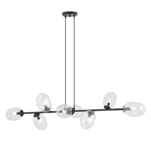 Pandora 8 Sort/Transparent pendellampe - Ø12 cm, E14, 230V, uten lyskilde