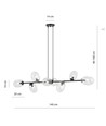 Pandora 8 Sort/Transparent pendellampe - Ø12 cm, E14, 230V, uten lyskilde