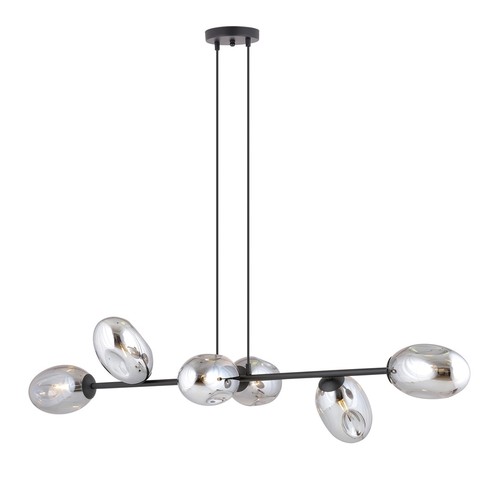 Pandora 6 Sort/Grafitt pendellampe - Ø12 cm, E14, 230V, uten lyskilde