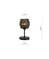 Malia Ln Sort/Gull bordlampe - Ø20 cm, E27, 230V, uten lyskilde