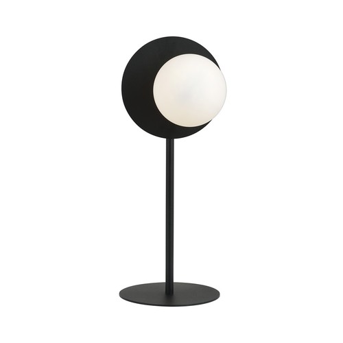 Oslo Ln Sort/Opal bordlampe - Ø15 cm, E14, 230V, uten lyskilde