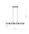 Rory 8 Transparent pendellampe - Ø14 cm, E14, 230V, uten lyskilde