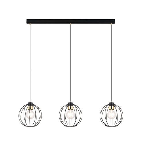 Gino 3 Sort/Gull pendellampe - Ø24 cm, E27, 230V, uten lyskilde.