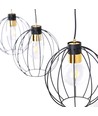Gino 3 Sort/Gull pendellampe - Ø24 cm, E27, 230V, uten lyskilde.