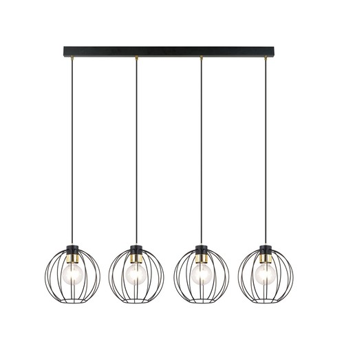 Gino 4 Sort/Gull pendellampe - Ø24 cm, E27, 230V, uten lyskilde