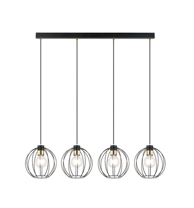 Gino 4 Sort/Gull pendellampe - Ø24 cm, E27, 230V, uten lyskilde