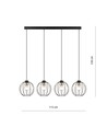Gino 4 Sort/Gull pendellampe - Ø24 cm, E27, 230V, uten lyskilde