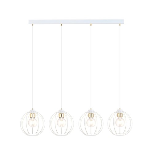 Gino 4 Hvit/Gull pendellampe - Ø24 cm, E27, 230V, uten lyskilde